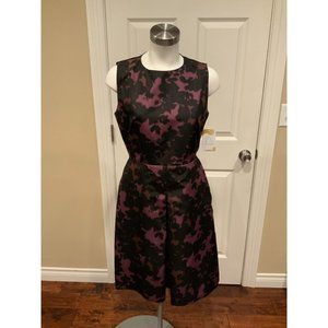 BURBERRY London Purple & Black Silk Fit & Flare Dress, Size 6 (US), 8 (UK)
